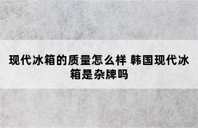 现代冰箱的质量怎么样 韩国现代冰箱是杂牌吗